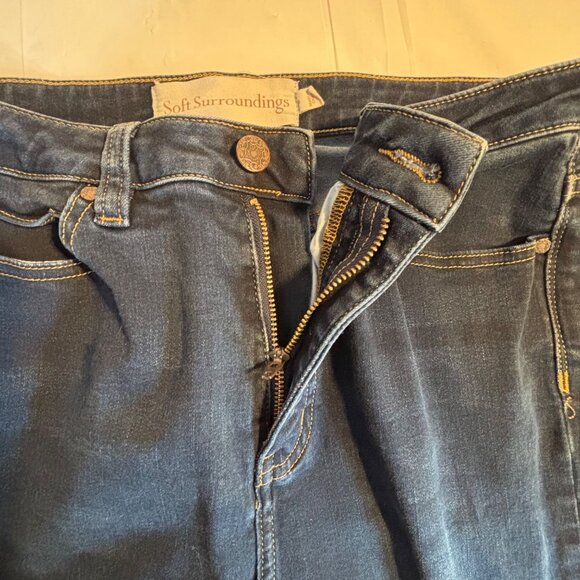 Soft Surroundings Womens Dark Wash Denim Skinny Jeans Size 8 Stretch - Picture 9 of 10